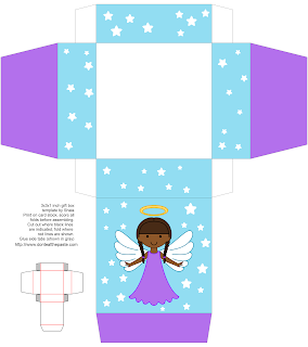 Printable angel gift box- more hair styles and colors available