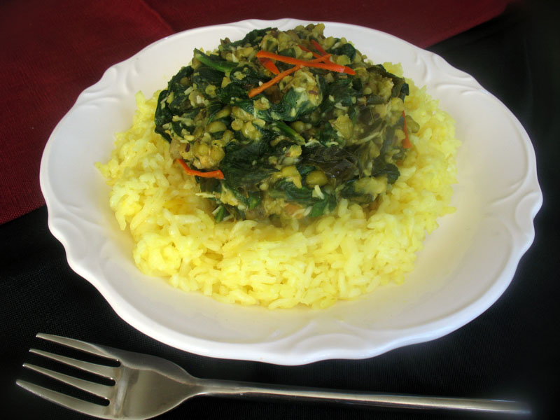 Creamy Spinach with Mung Beans Lisa's Kitchen Vegetarian Recipes
