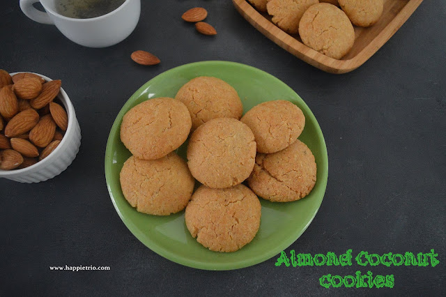 Whole Wheat Eggless Almond coconut cookies Recipe | Badam Coconut Cookie