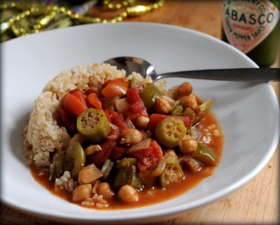 Vegan Chickpea Gumbo, packed with spicey, smoky flavor.