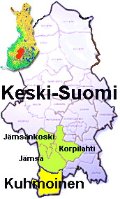 Suomen Kartta Alueellinen Kaupunki: Keski Suomi Kartta Kaupungin