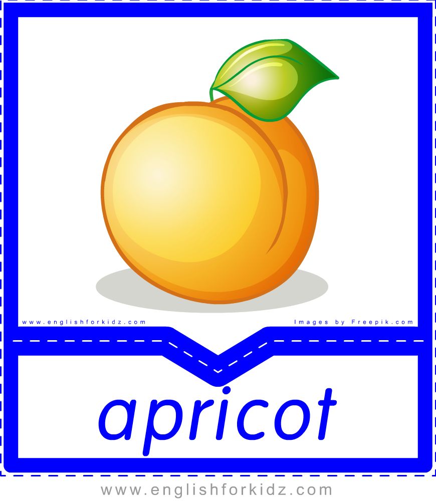 English for Kids Step by Step Fruits and Vegetables Flashcards. Part 1.