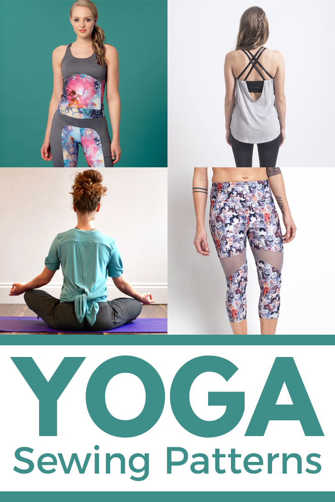 Sewing patterns for yoga clothes: 4 yoga sewing patterns, side by