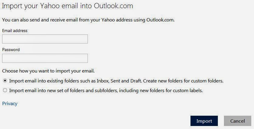 Import Yahoo to Outlook.com