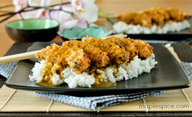 Portobello Mushroom Katsu Curry with Japanese Rice - Vegan.