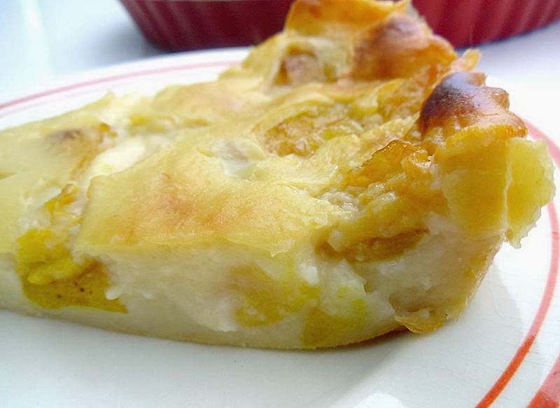 Gourmande ou passionnée... Flan aux prunes à la compote de poire