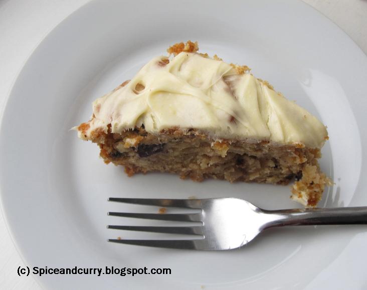 Spice and Curry Eggless Apple Blueberry Nutmeg Cake