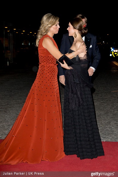 Queen Maxima of the Netherlands and Crown Princess Mary of Denmark at The Black Diamond in Copenhagen