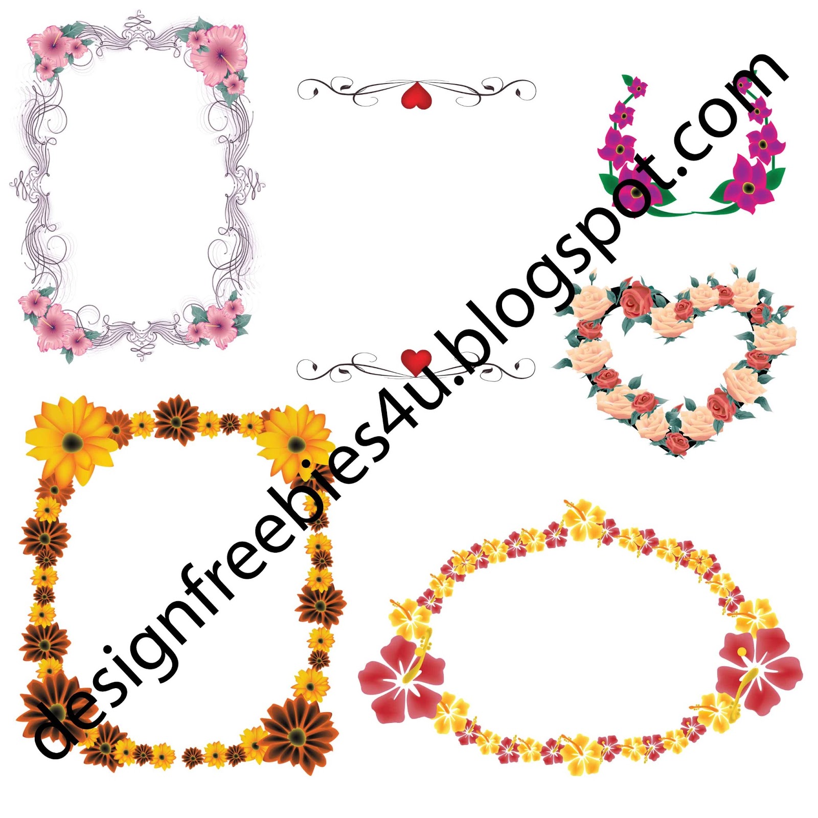 Free Design Downloads Flower Frames Free Vector Download