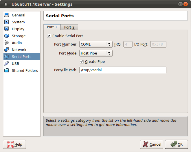 linux kernel debug serial port