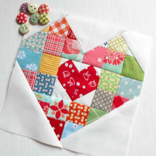 The Patchsmith: Patchsmith Sampler Block 24 - Patchwork Heart