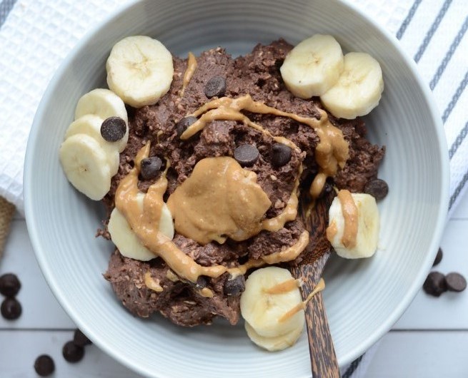 Brownie Batter Overnight Protein Oats #healthybreakfast #lowfat