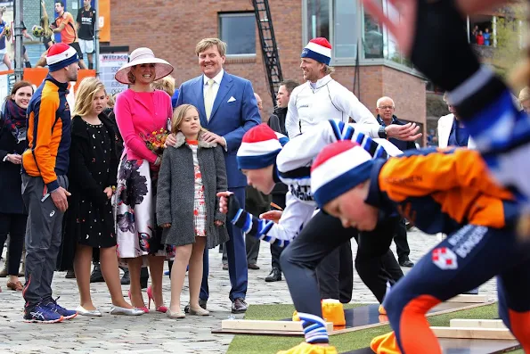 King Willem-Alexander, Queen Maxima, Princess Amalia, Princess Alexia and Princess Ariane, Princess Laurentien, Pieter van Vollenhoven, Prince Maurits and Prince Constantijn attend the 2016 Kings Day celebration in Zwolle