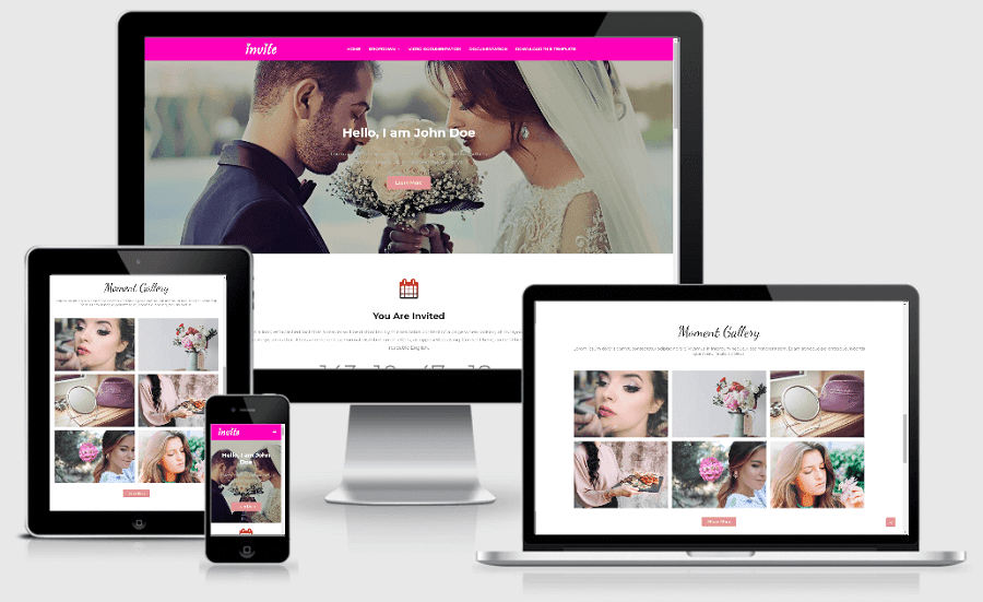 Invite Responsive Wedding Blogger Template