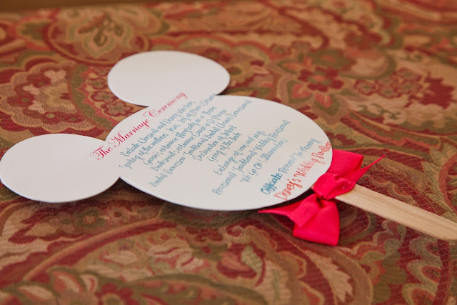 Walt Disney World Wedding - Mickey Program Fans