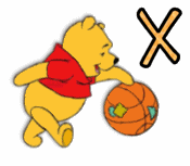 Abecedario de Winnie the Pooh con Vieja Pelota de Baloncesto.