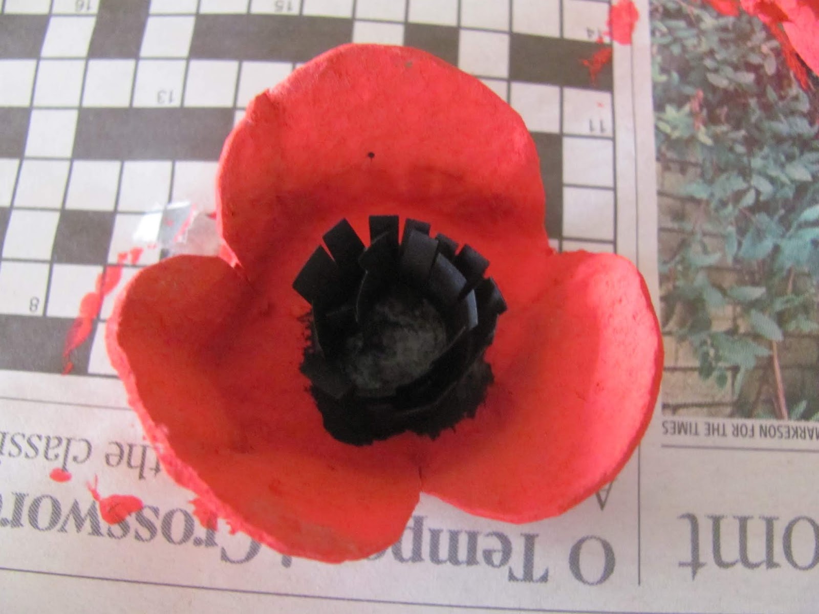 Jumble Tree Poppy egg carton craft for Remembrance Day