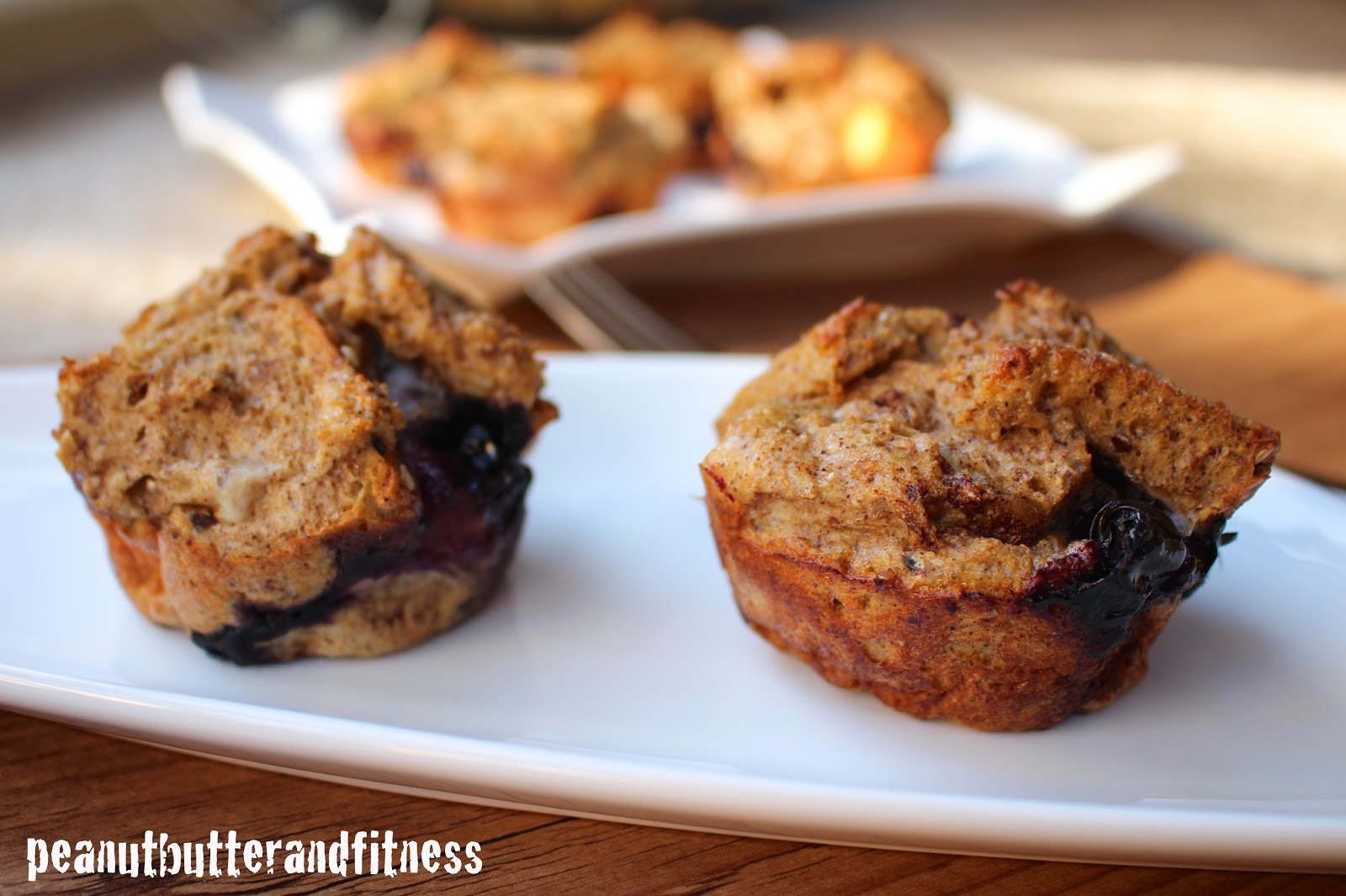 Peach Blueberry Protein French Toast Cups Peanut Butter and Fitness