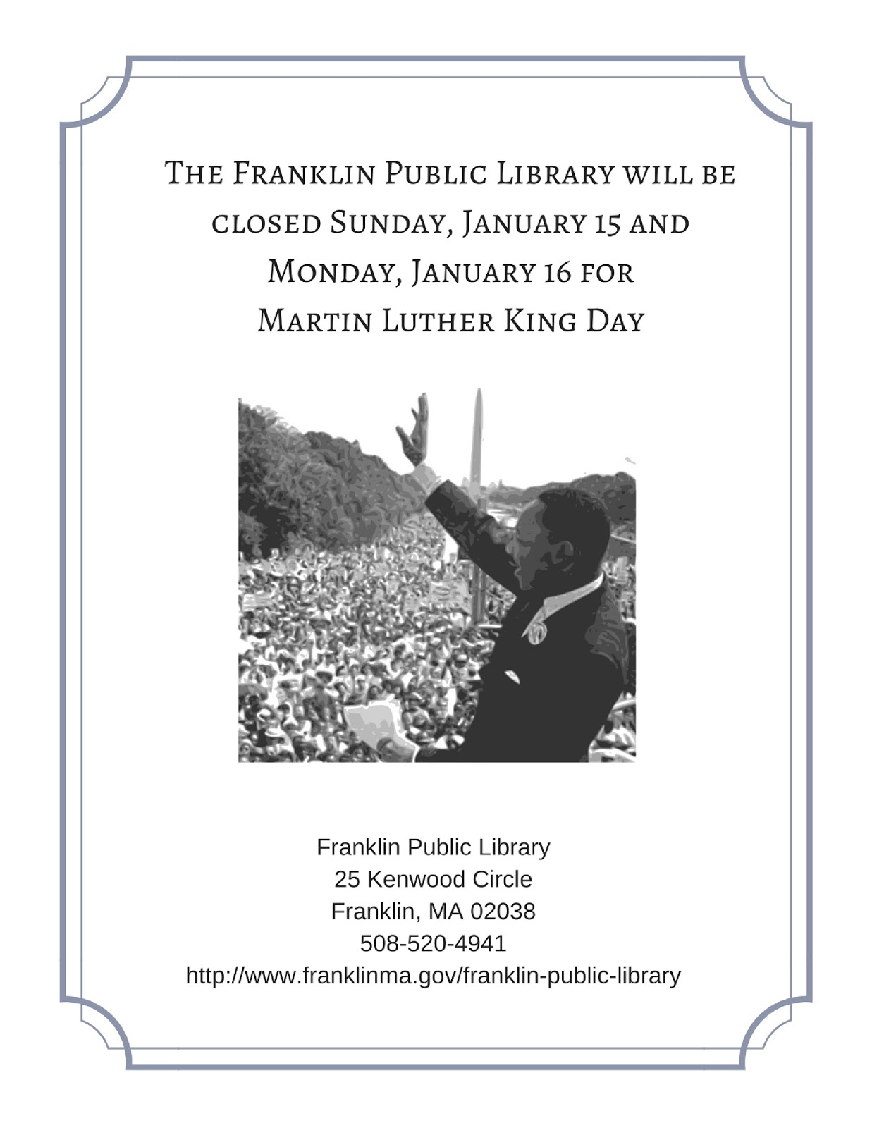 Franklin Public Library: Library Closed Sunday, January 15 and Monday, January 16 for ...1237 x 1600