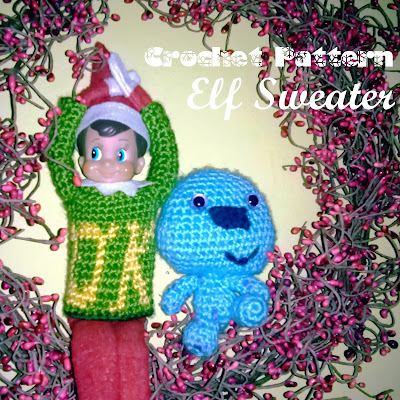 Free Crochet Pattern for the Oozma Kappa Sweater from Monsters U for your Elf on the Shelf