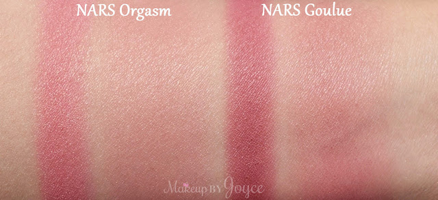Nars Orgasm vs Goulue Powder Blush Comparison Swatches