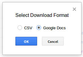 Download your data to google docs for SEO analysis