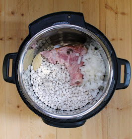 dry beans and ham bones in an instant pot