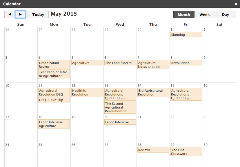 The Collab Blog Schoology Calendar to Organize a Course