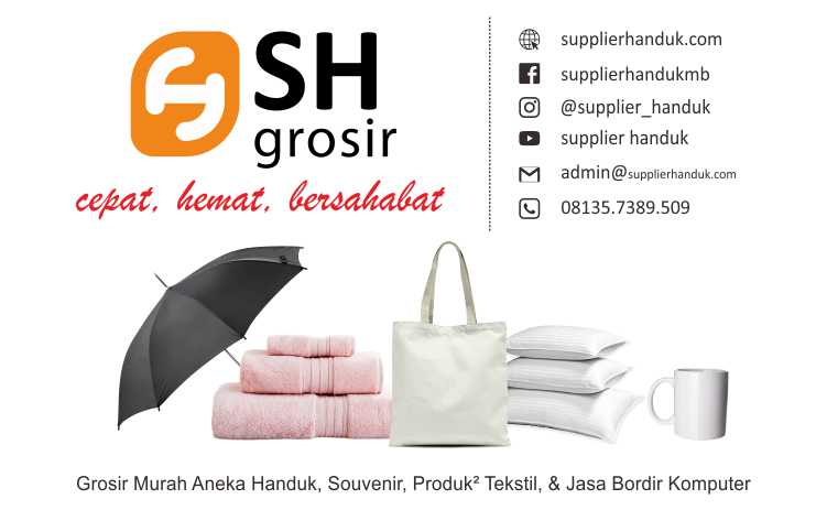 Grosir Murah Aneka Handuk, Souvenir, Produk Tekstil, dan Jasa Bordir Komputer