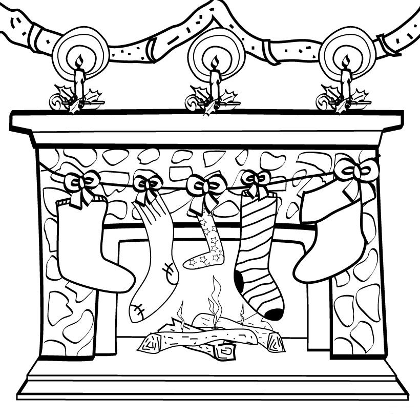 Fireplace Coloring Page - GBRgot1