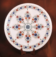 Round Table Top in White Marble
