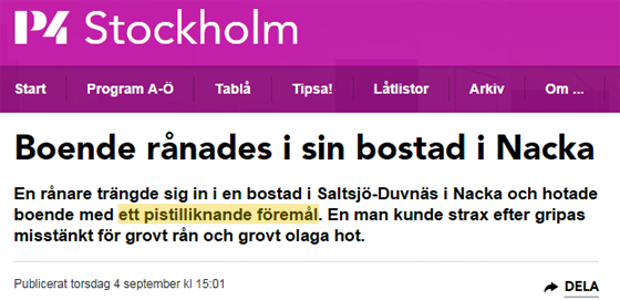 skärmdump, Sveriges Radio