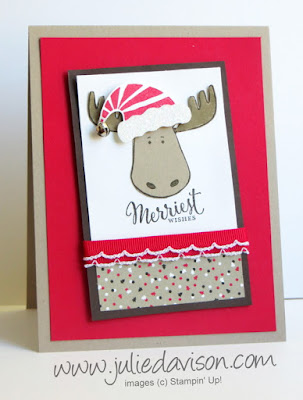 Stampin' Up! Jolly Friends Moose Christmas Card #stampinup 2016 Holiday Catalog www.juliedavison.com
