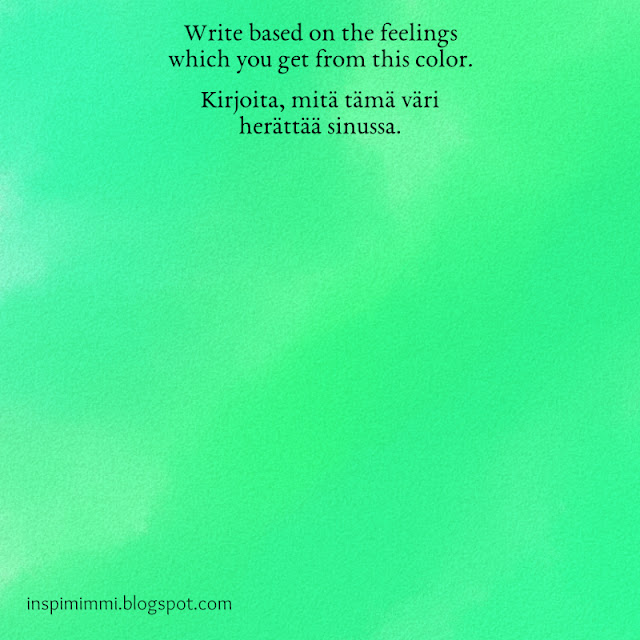 A writing prompt: green / Kirjoitusharjoitus: vihreä