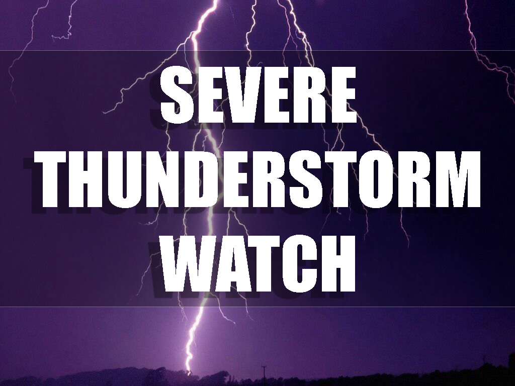 Weather Alert Severe Thunderstorm Watch Issued For Thursday Evening
