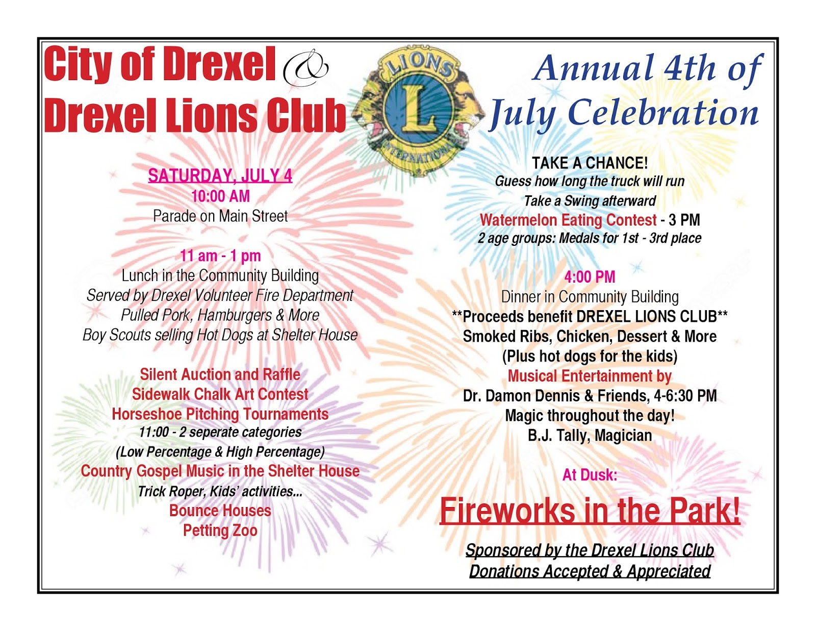 Mid America Live City of Drexel Annual 4th of July Celebration
