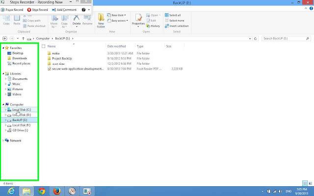 how to record every movement done in windows 8