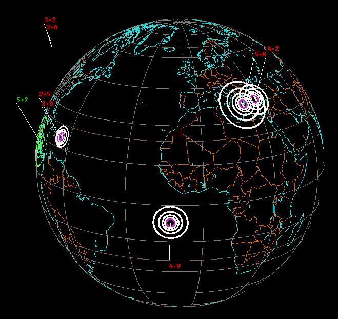 Earthquake Prediction Today's Earthquakes on the Globe