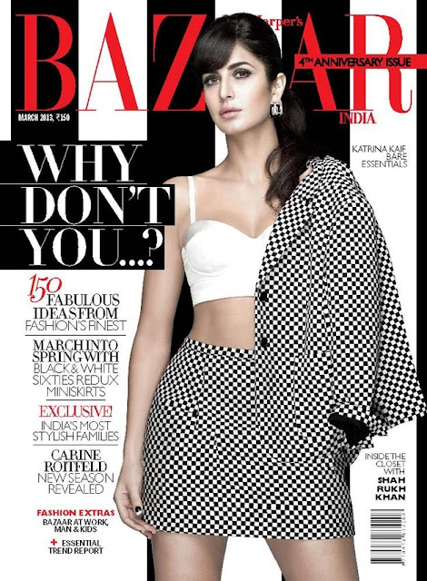 Katrina Kaif on the cover of Harper's Bazaar India (March 2013)