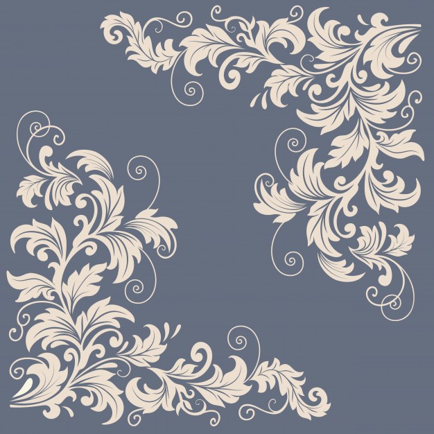 Vector floral design elements for page decoration Free Vector