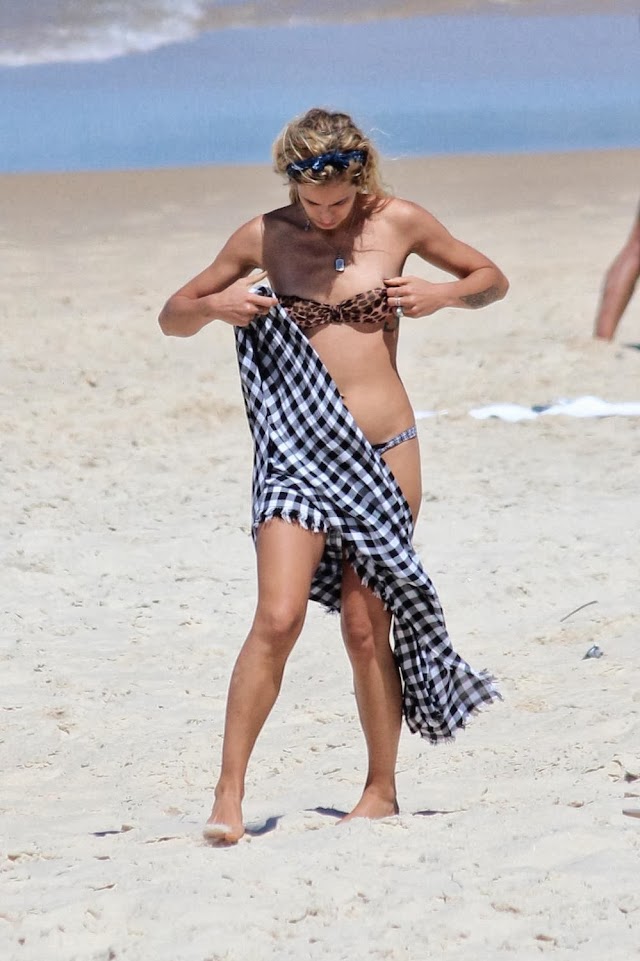 Alice Dellal on The Beach in Rio De Janeiro
