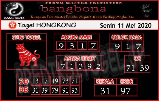 Prediksi Master Hk Senin Bang Bona