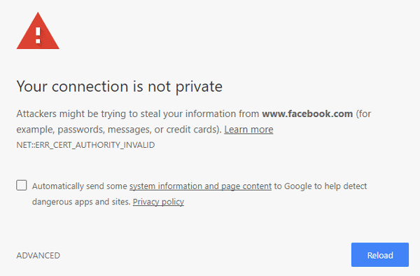 your-connection-is-not-private-error
