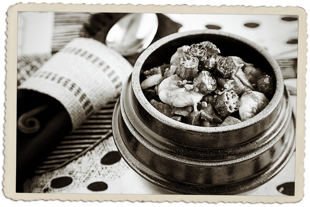 Cafe Lynnylu Seafood Sausage Gumbo with Okra