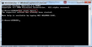 Ketikan net start mpssvc pada menu cmd Ketikan net start mpssvc pada menu cmd