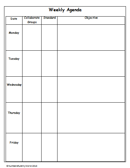 Numbers Rule My World: Weekly Agendas Plus A Freebie...