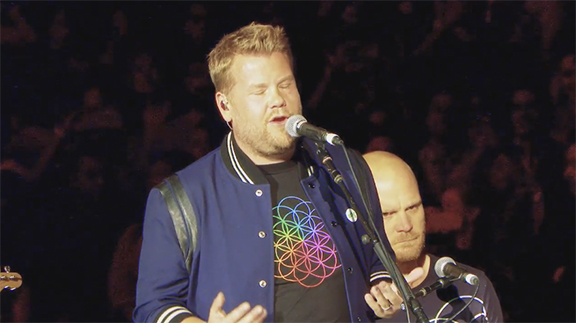 James Corden Gets The Best Birthday Present Ever- Sings "Nothing Compares 2U" With Coldplay at the Rose Bowl