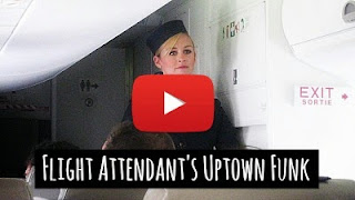 Watch Flight attendant dance to the tunes of Uptown funk by Bruno Mars and Mark Ronson via geniushowto.blogspot.com amazing music videos