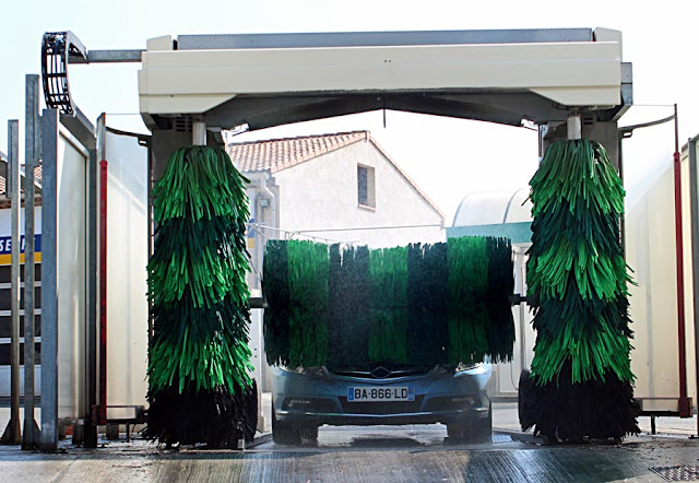 car in automatic car wash