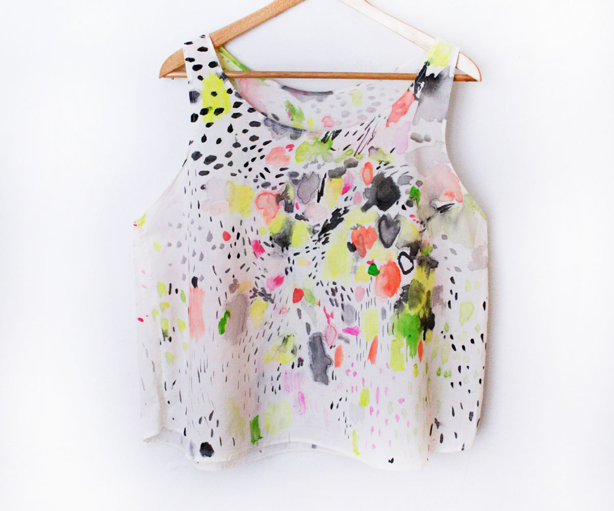 Abstract Hand Painted Top One of a Kind by kindah on Etsy, | Fashion ...